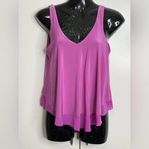 Express Purple Layered V-Neck Sleeveless Women Camisole Size XS NWOT
